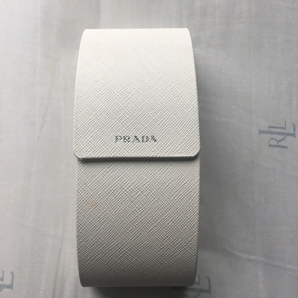 White Prada eyeglass case